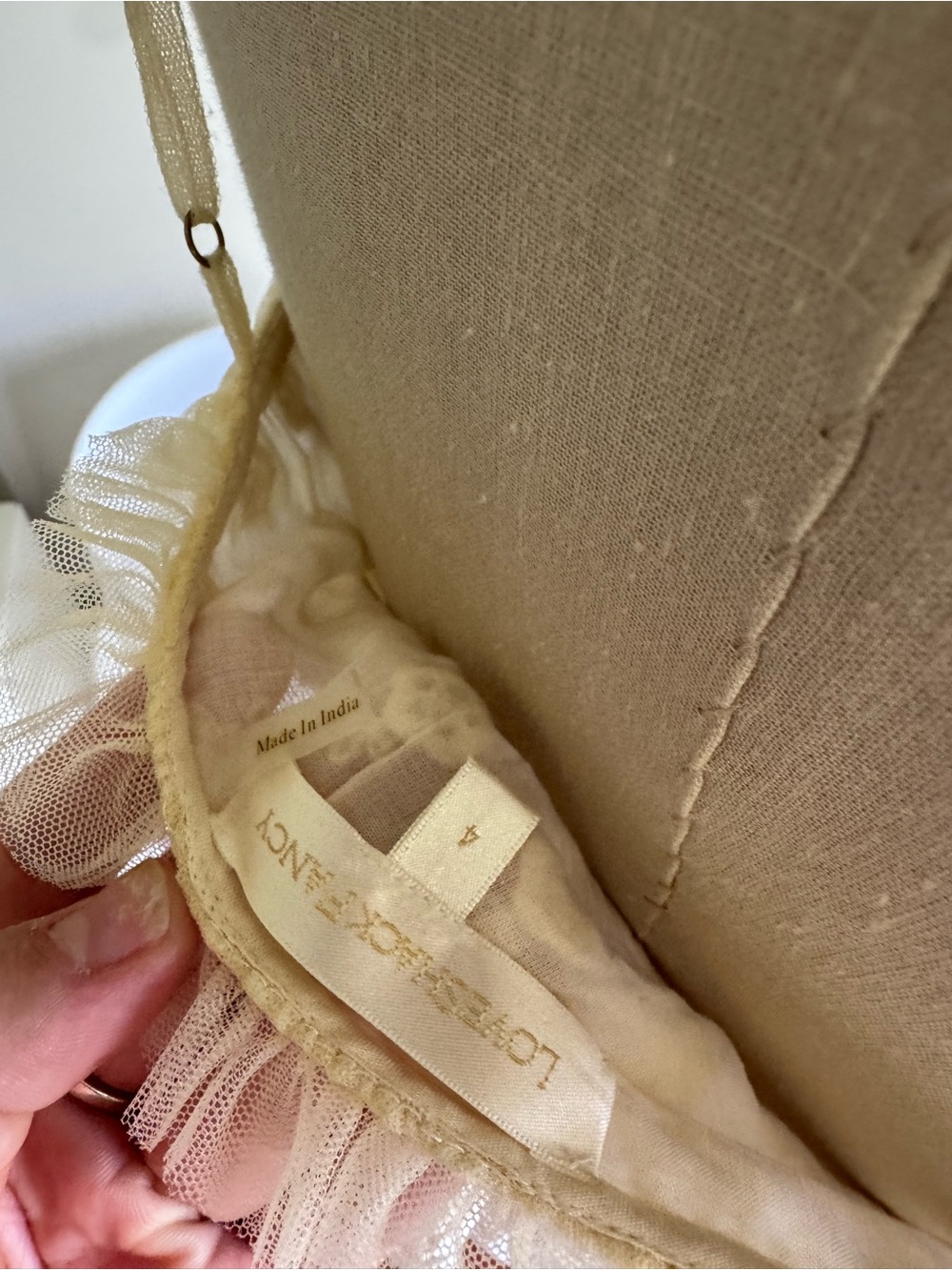 LoveShackFancy Cream Lace Tiered Ruffle Cami - Picture 5 of 5